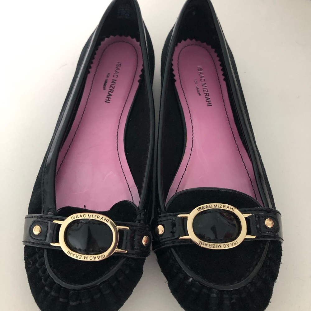 Isaac Mizrahi Suede Black Loafers